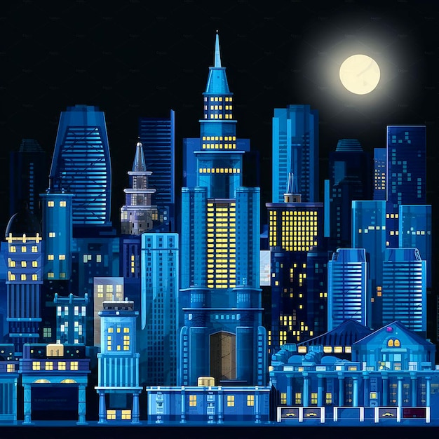 Vetor vector uma paisagem urbana à noite isolada