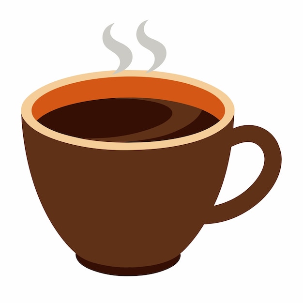 Vector uma xícara de café com estilo de ilustração plana