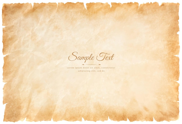 Vector velha folha de papel de pergaminho vintage envelhecido ou textura isolada em fundo branco