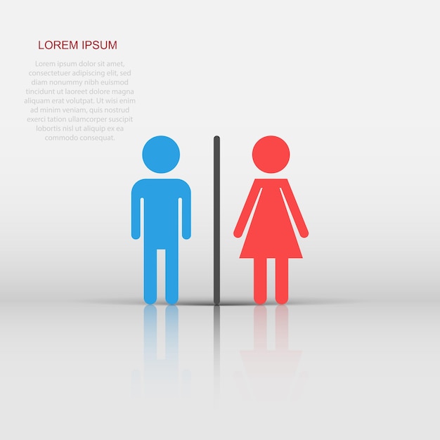 Vector WC ícone de banheiro em estilo simples Ilustração de sinal de banheiro de homens e mulheres pictograma Conceito de negócio de WC