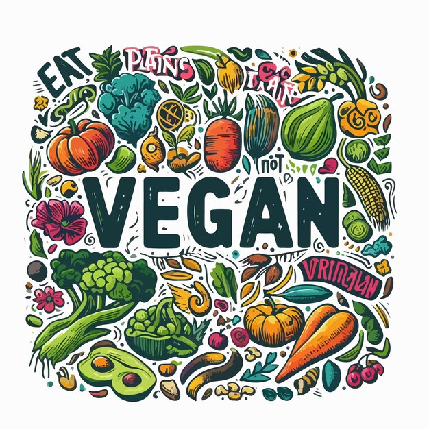Vetor vector world vegan day design