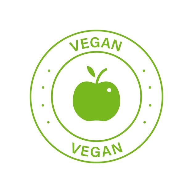 Vegan green stamp vegetariano produto orgânico para símbolo vegan comida natural para sinal vegetariano