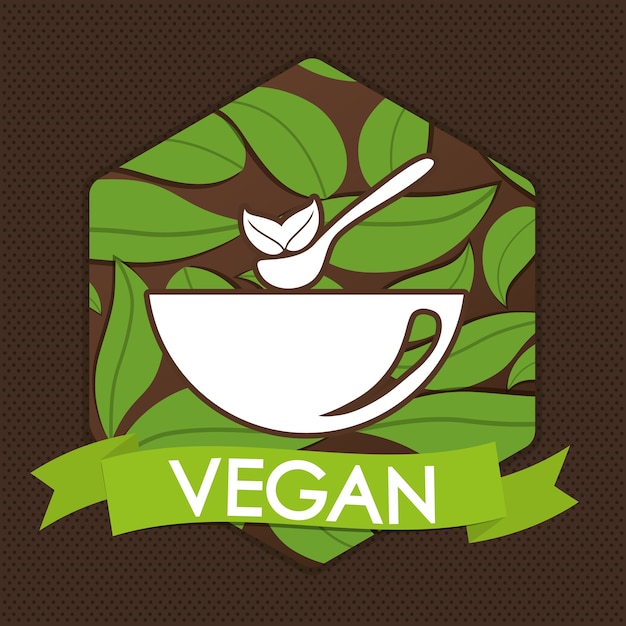 Vegan, ícone, desenho