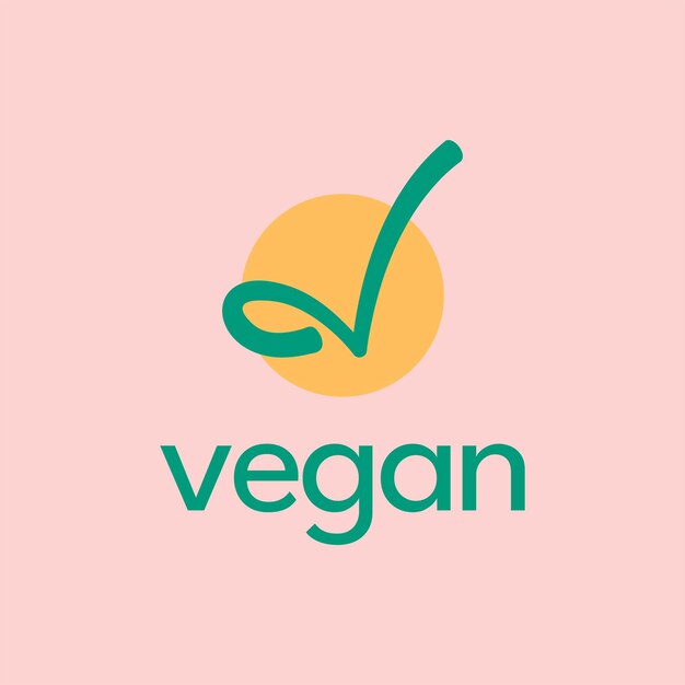 Vetor vegan verde e ícone de vetor de produtos orgânicos em fundo rosa