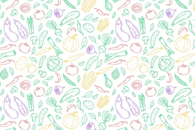 Vetor vegetais cores ícones padrão ilustração para fundos cartões cartazes bandeiras ícones vetoriais