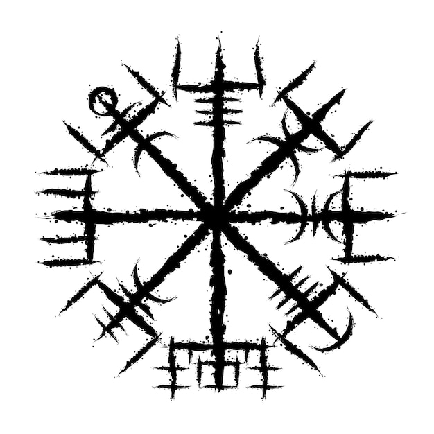 Vegvisir true ink blots pincéis círculo