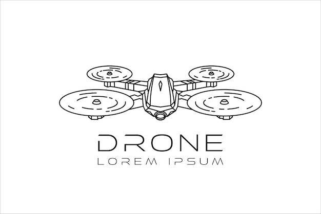 Veículo aéreo não tripulado ou design de logotipo de contorno de drone