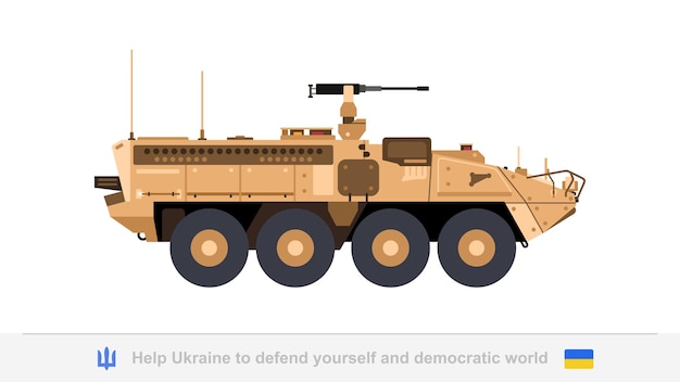 Vetor veículo de transporte de infantaria m1126 stryker exército dos estados unidos armadura pesada veículos blindados apc