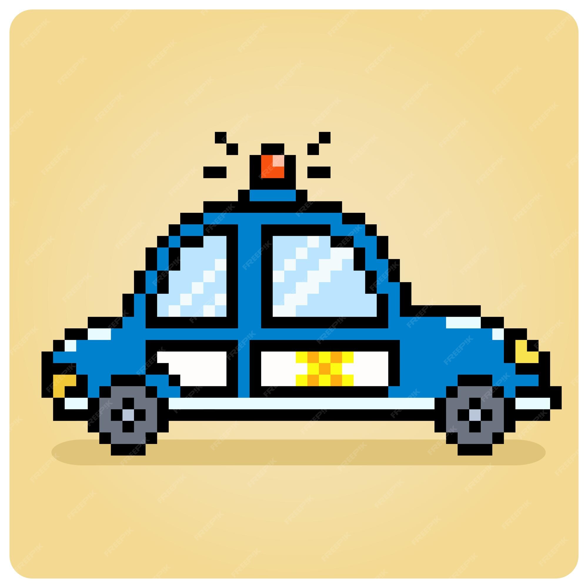 Pixels de carros de polícia de 8 bits para ativos de jogos e