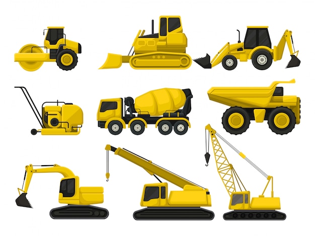 veículos industriais planas definir ilustração isolado