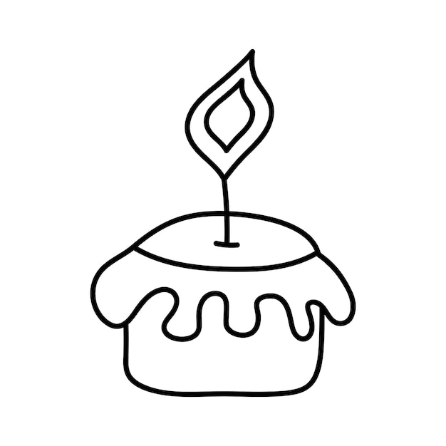 Vela curta no estilo doodle dia do conceito de religião de festa de aniversário de celebração de aniversário morto