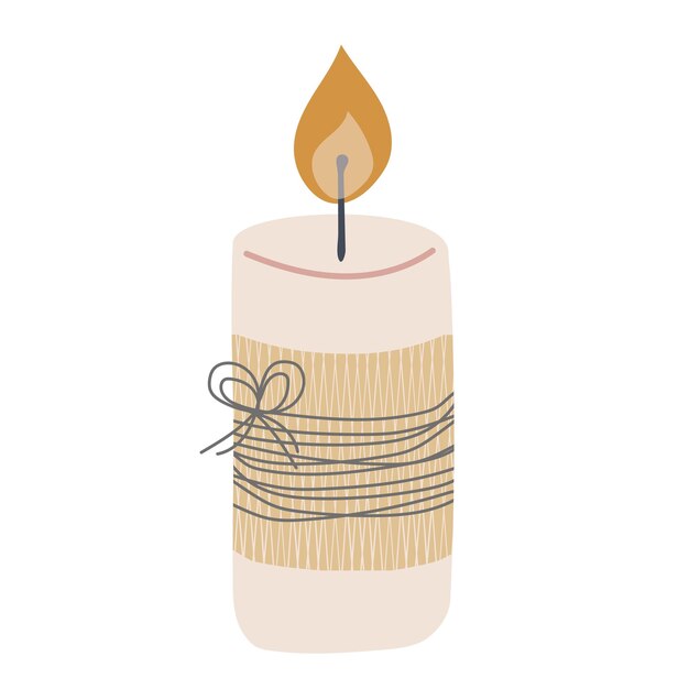 Vela de cera de natal com tecido e corda Férias de inverno decoração de ano novo decoração de casa
