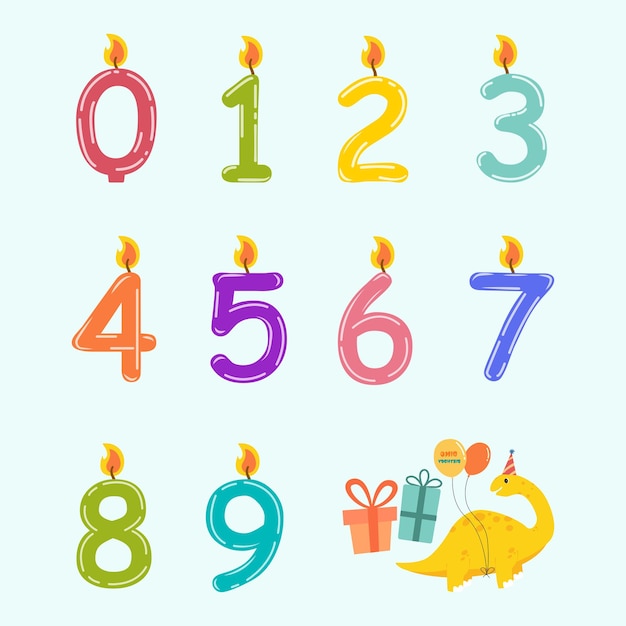 Vela numérica de aniversário com chama