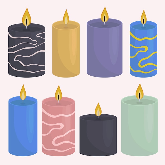 Velas perfumadas aconchegantes coloridas