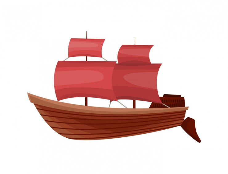 Vetor veleiro de iate ou barco a vela marinho. empresa de viagens de cruzeiro. símbolo do veleiro