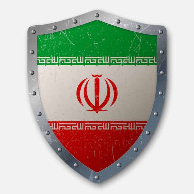 Velho escudo com a bandeira do irã