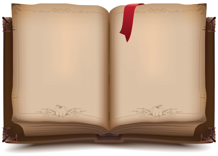 Vetor velho livro aberto para o halloween