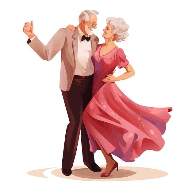Vetor velhos a dançar .