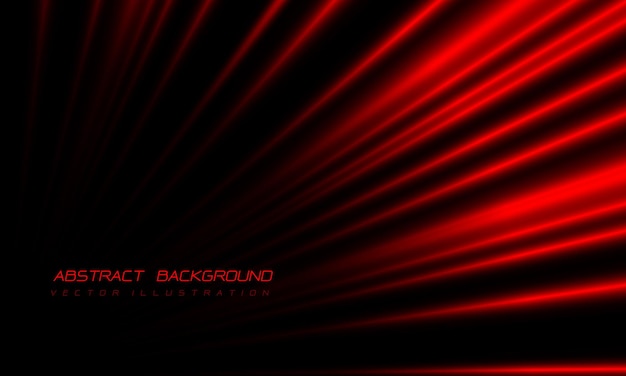 Velocidade de zoom rápida de luz vermelha abstrata em design preto moderno vetor de fundo de tecnologia de luxo