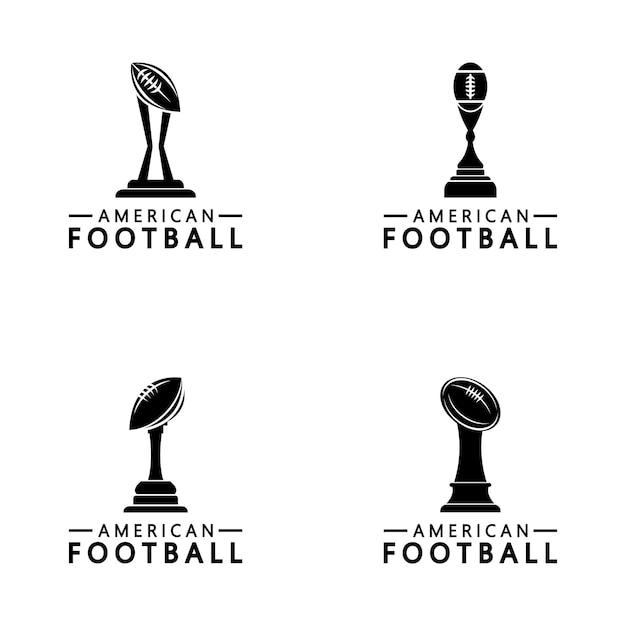 Vencedor campeonato de futebol americano troféu logo design modelo de ícone vetorial troféu de futebol americano para vencedor awardx9