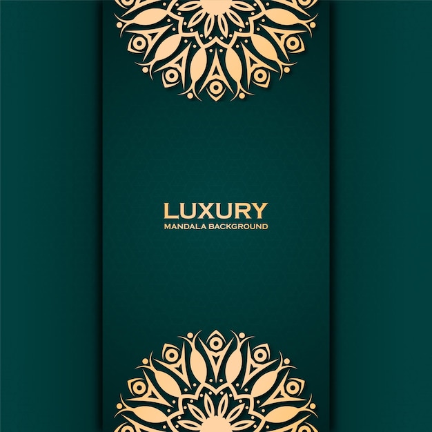 Vencedor de fundo verde mandala de luxo dourado