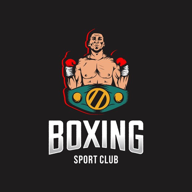 Vetor vencedor no prêmio de design de logotipo de boxe