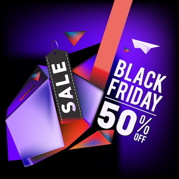 Venda até 50% black friday poster design template