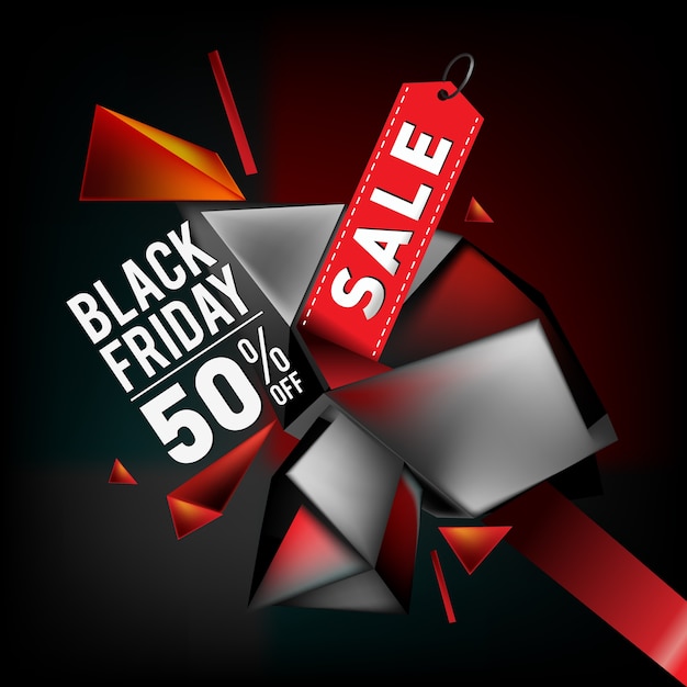 Venda até 50% black friday poster design template