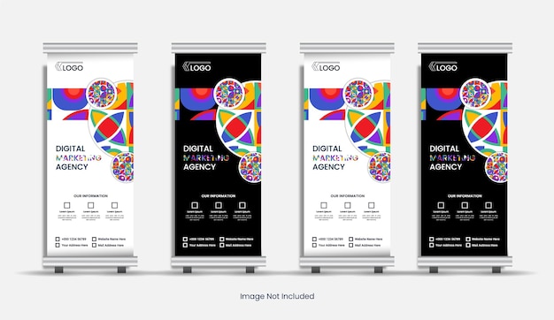 Vetor venda de agência de marketing digital criativa ou design de banner cumulativo de aluguel