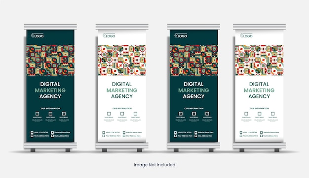 Venda de agência de marketing digital criativa ou design de banner cumulativo de aluguel