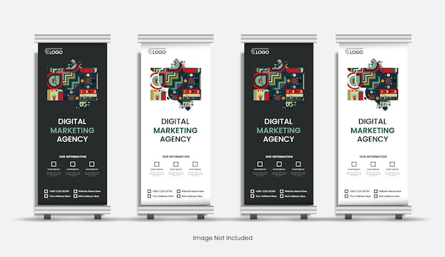 Venda de agência de marketing digital criativa ou design de banner cumulativo de aluguel