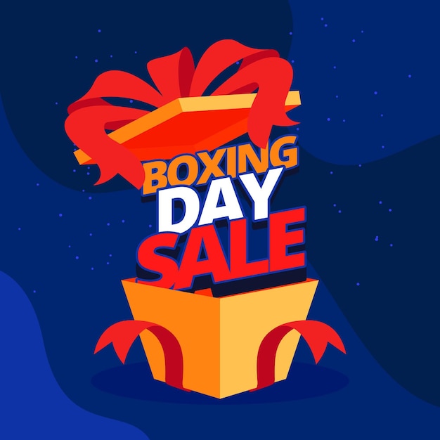 Vetor venda de boxing day design plano