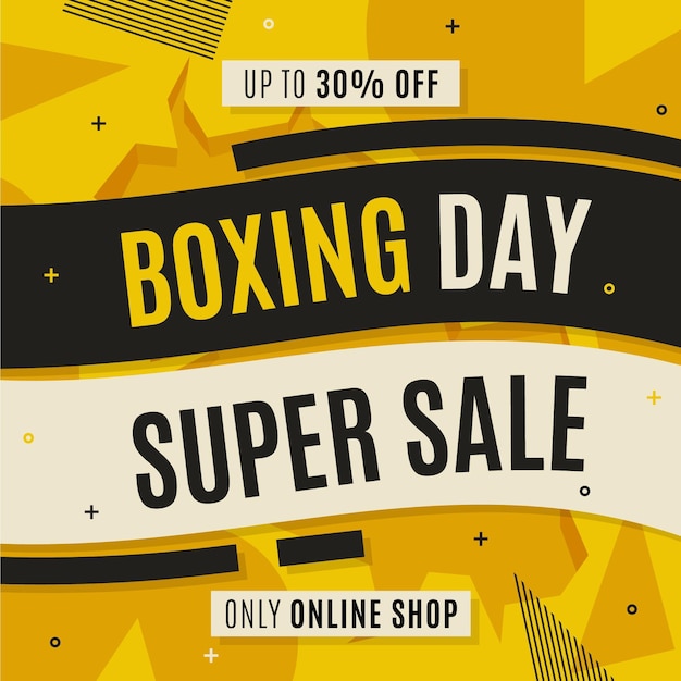 Vetor venda de boxing day design plano