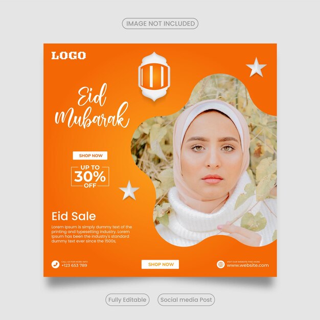 Venda de eid ou design de modelo de postagem de mídia social de venda do ramadã para postagens de mídia social e anúncios na web