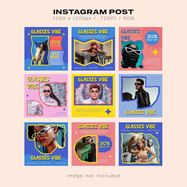 Venda de lojas de óculos Modelos de postagem em redes sociais