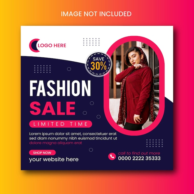 Venda de moda da nova temporada em todos os banners de mídia social e design de modelo de postagem 2023