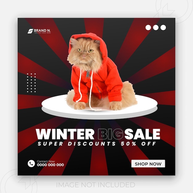 Vetor venda de moda de inverno e mídia social fofa para bebês ou design de banner de pacote