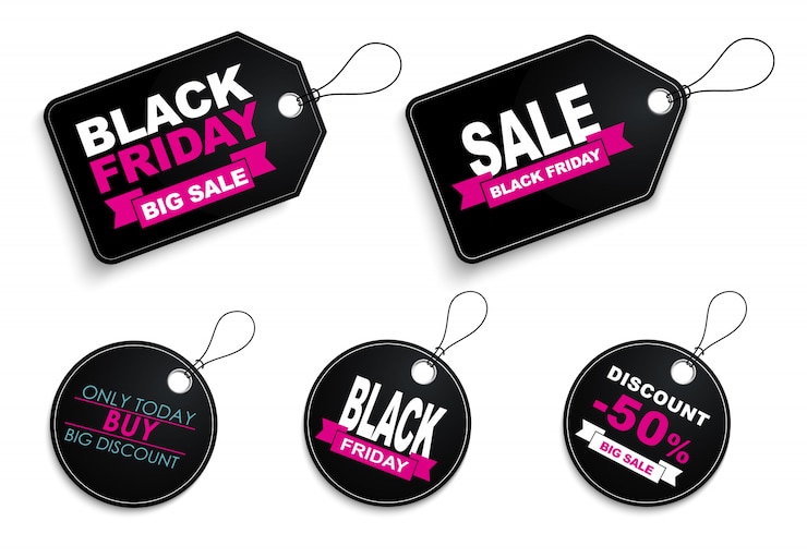Vetor venda de tags da black friday