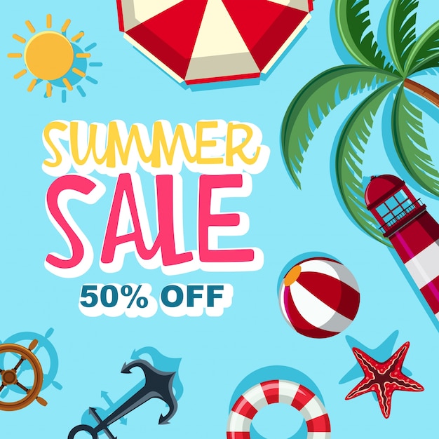 Venda de verão 50% do design do poster