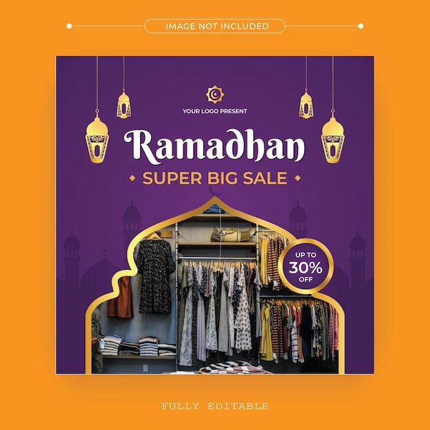 Venda do ramadã post do instagram ramadan kareem tradicional festival islâmico post de mídia social religiosa