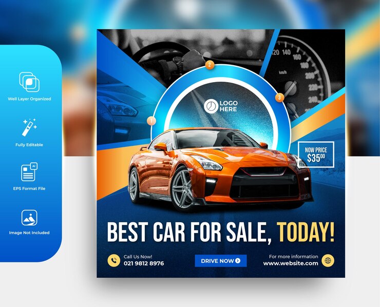 Vetor venda e aluguel de carros feed de design de modelo de mídia social de pôster instagram
