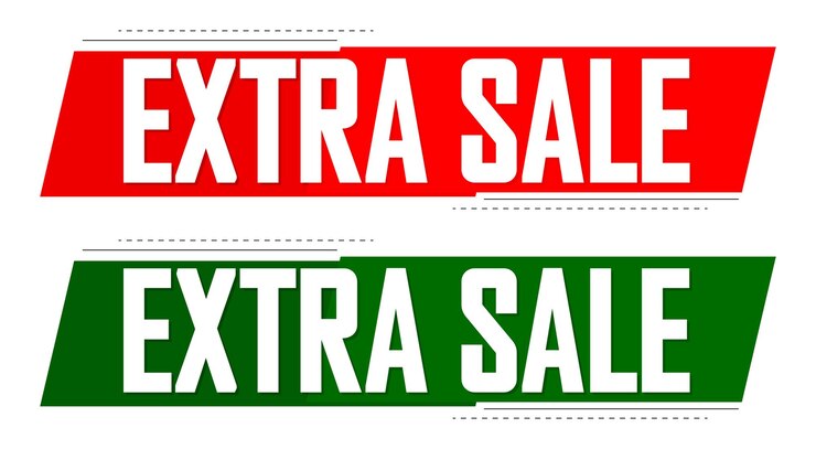Vetor venda extra set de banners de desconto tags promocionais desenho modelo ilustração vetorial