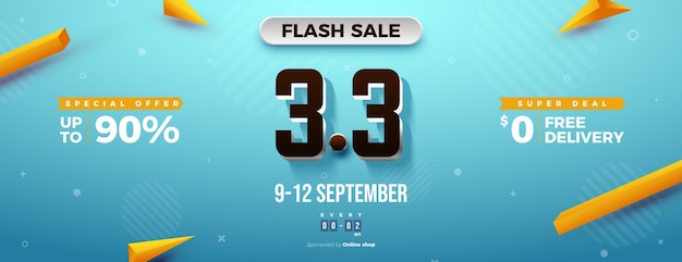 Venda flash e promoção de oferta especial na venda 3 3