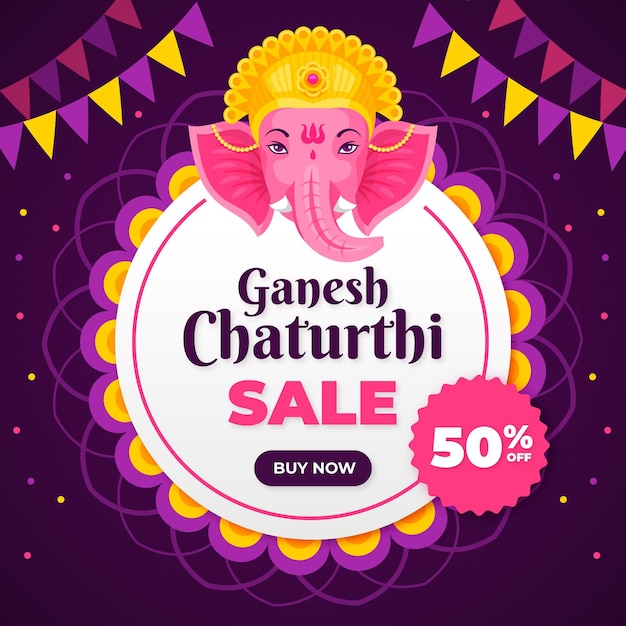 Vendas de ganesh chaturthi de mão desenhada