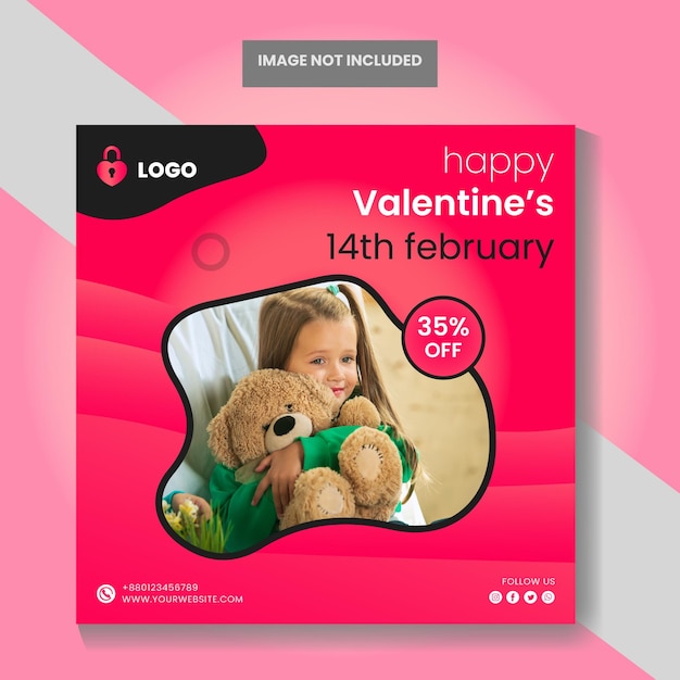 Vendas gratuitas de vetores no dia de São Valentim no instragram