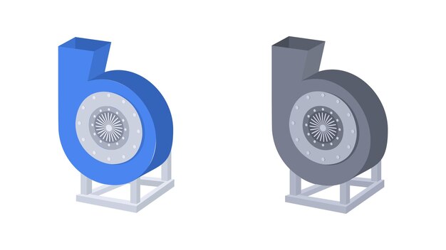 Ventilador elétrico de ilustração vetorial de ventiladores isolado no fundo branco