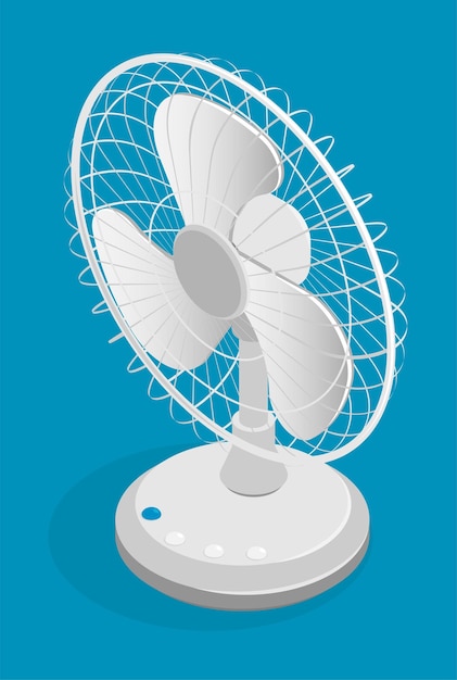 Ventilador elétrico isométrico para arrefecimento da sala na estação de verão quente Mantendo uma temperatura confortável no