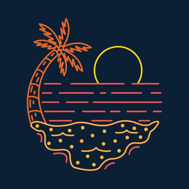 Verão incrível no design de camiseta de arte vetorial de ilustração gráfica de praia