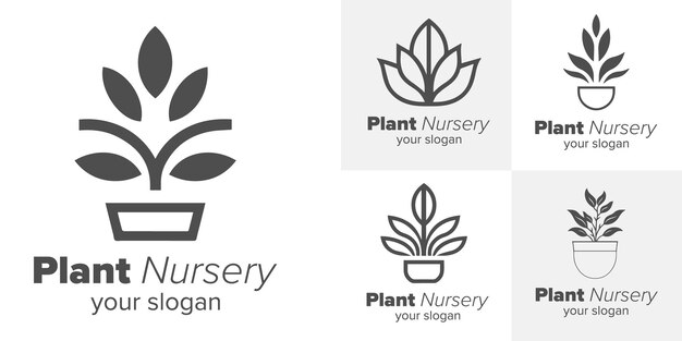 Verdant visions um exuberante conjunto de designs de logotipos de plantas modelos vetoriais para seus ícones de jardim verde