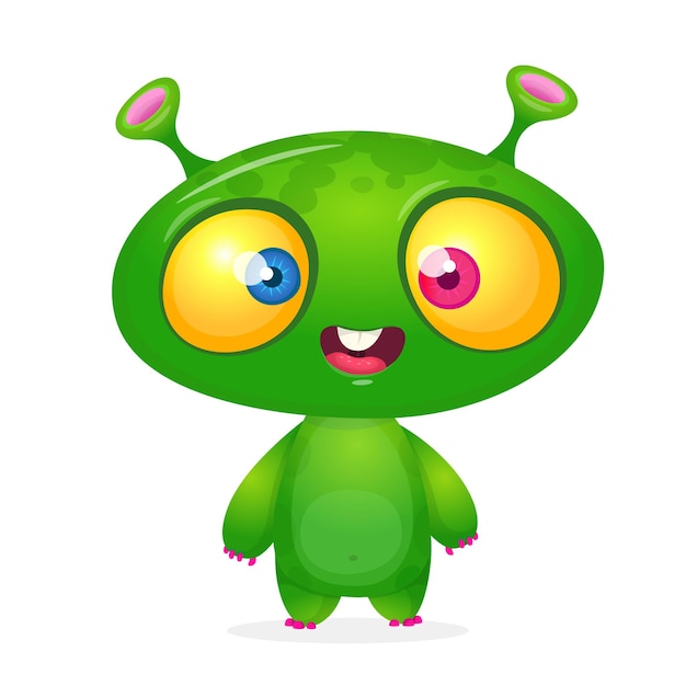 Mascote De Desenho Animado Alienígena E Verde Marciano Ilustração do Vetor  - Ilustração de invasores, bandeira: 262433372